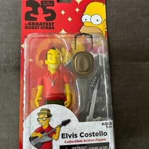 The Simpsons Elvis Costello Collectible Action Figure - Red & Yellow